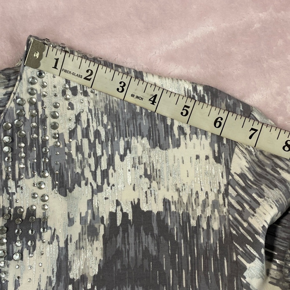 Ruby Rd Gray and White Patterned Blouse - Picture 5 of 9